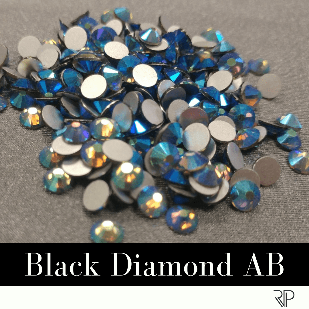 Jet Black AB Glass Rhinestones