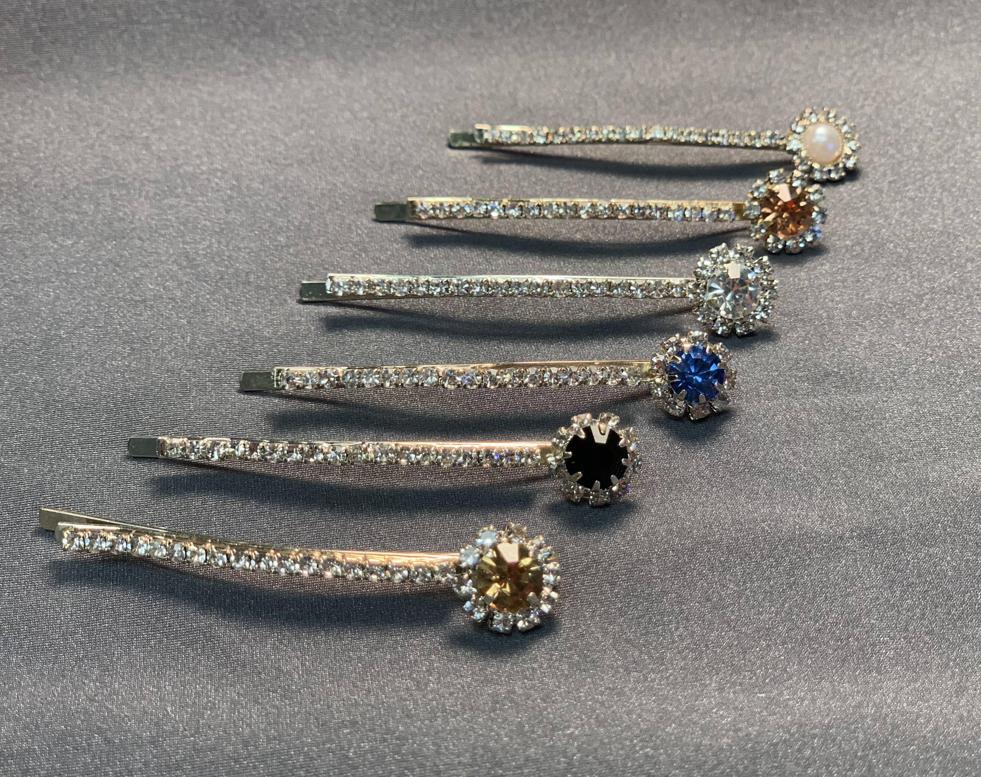 Flower Rhinestone Bobby Pin - The Rhinestone Place
