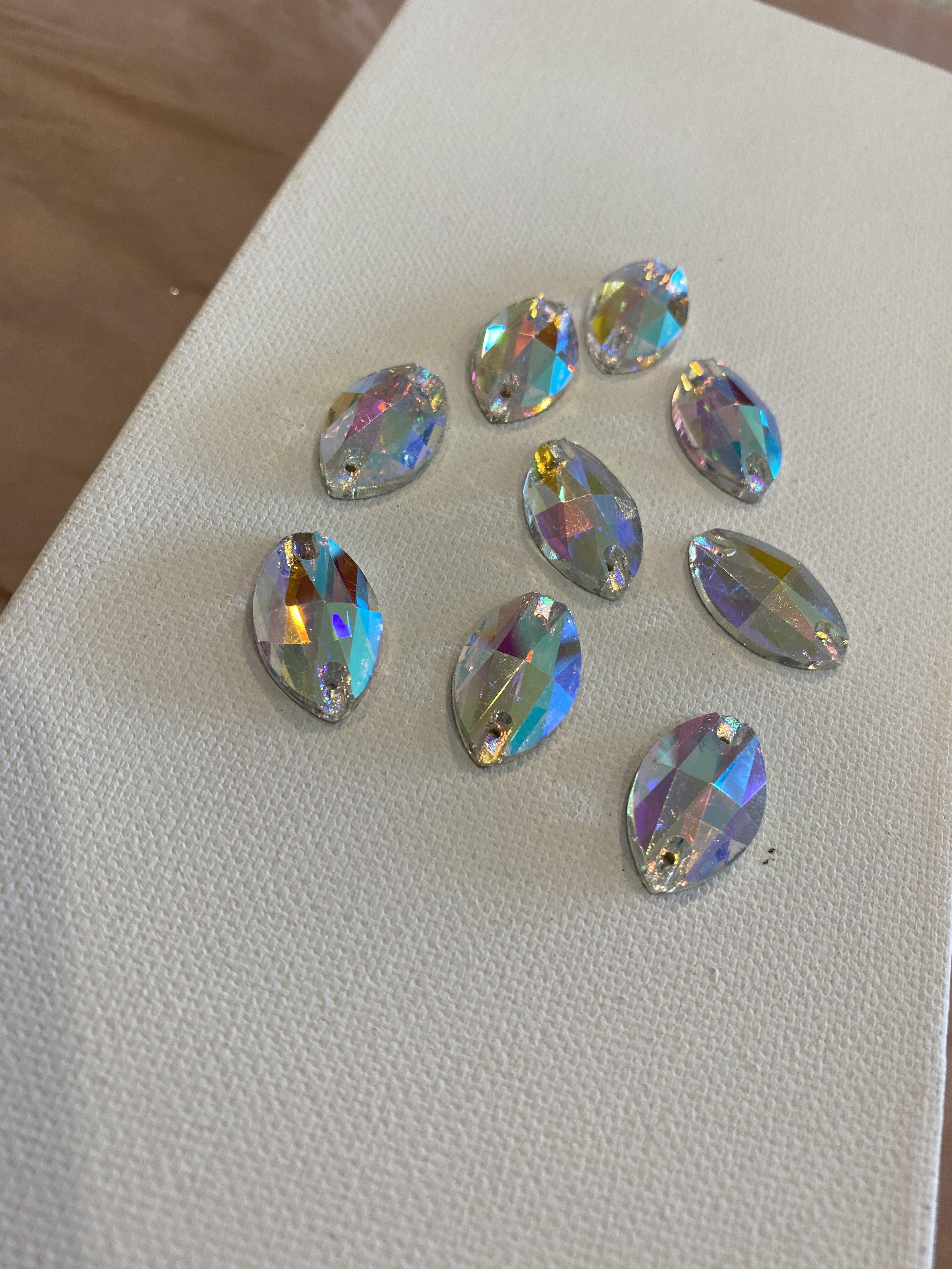Nanette-Leaf Sew On Rhinestones (13mm x 22mm) - The Rhinestone Place