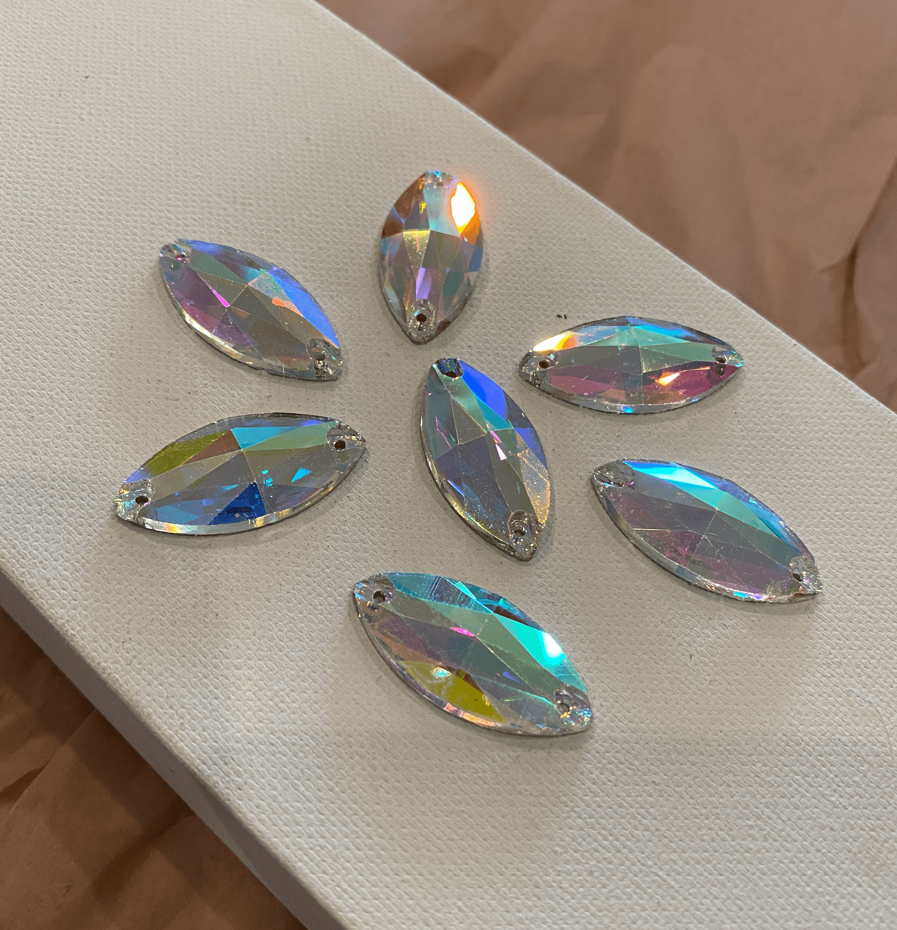 Navette-Leaf Sew On Rhinestones (17mm x 32mm) - The Rhinestone Place